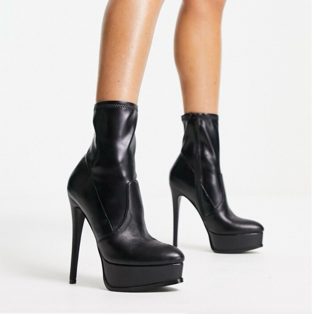 Platform Heel Ankle Calf Length Boots